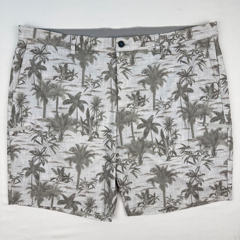 Tommy Bahama IslandZone Bala Shark Hybrid Shorts Grey Palm Tree Mens 44 NEW